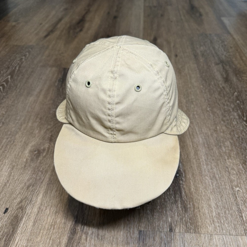 Vintage 80s Columbia Hat Fishing Neck Flap Cap USA Made Khaki Tan Outdoor Safari